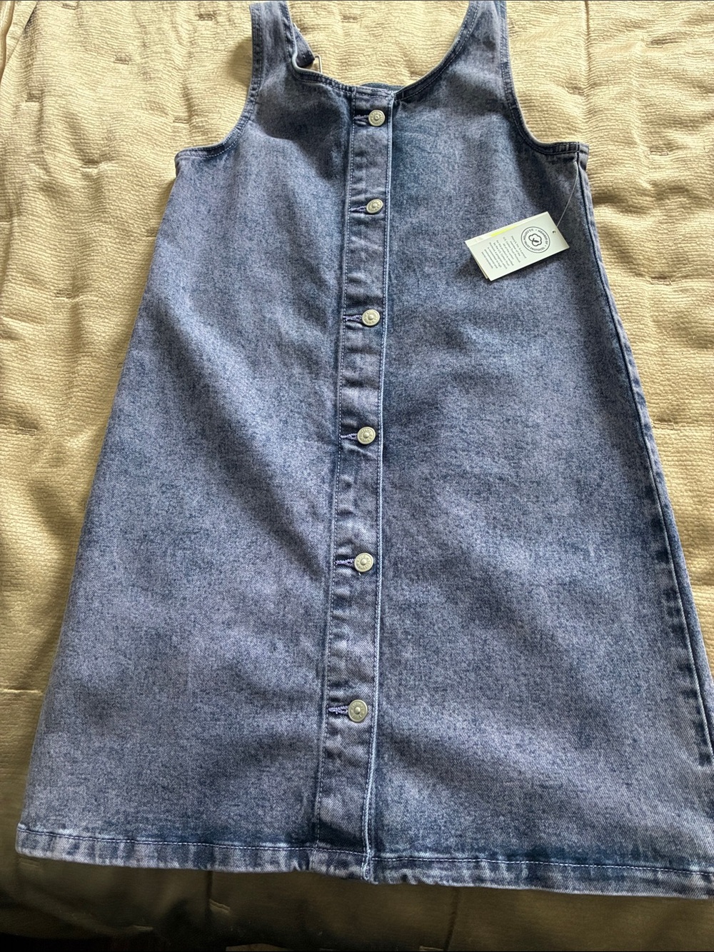 Epic Threads Blue Denim Button-Front Pinafore